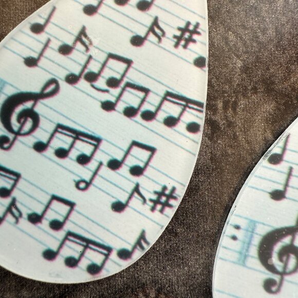 Music Note Teardrop Earrings Lightweight Dangle Jewelry Theater Music Gift - Picture 6 of 9